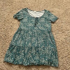 Teal floral buttoned dress